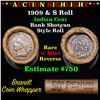 Image 1 : Indian cent 1c orig roll, 1909 end S other end