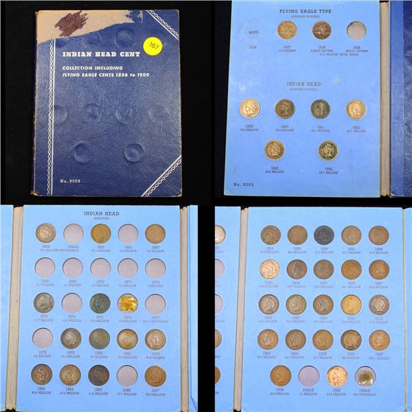 Partial Indian & Flyng Cent Book 1857-1909 43 coins