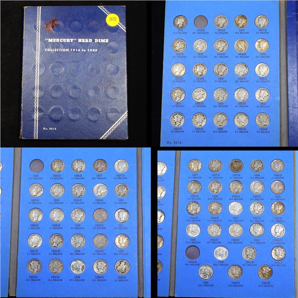 ***Auction Highlight*** Near Complete Mercury Dime Book 1916-1945 73 coins including 21-p & 21-d (fc