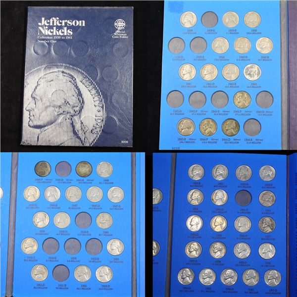 Partial Jefferson Nickel Book 1938-1961 50 coins