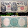 Image 1 : 1907 $5 Large Size Legal Tender Note "WoodChopper" Fr-91 Grades f+
