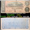 Image 1 : 1864 $5 Confederate Note, T-69 Grades vf+