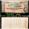 Image 1 : 1864 $10 Confederate Note, T-68 Grades xf