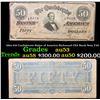 Image 1 : 1864 $50 Confederate States of America Richmond CSA Bank Note T-66 Grades Select AU