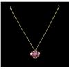 Image 1 : 5.29 ctw Ruby and Diamond Pendant - 14KT Yellow Gold