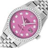Image 1 : Rolex Stainless Steel Pink Diamond 36MM Oyster Perpetual Datejust Wristwatch