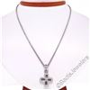Image 2 : 14kt White Gold 0.44 ctw Diamond Open Flower Pendant Necklace