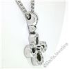 Image 4 : 14kt White Gold 0.44 ctw Diamond Open Flower Pendant Necklace
