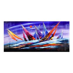 Natalia Sinkovsky, Hand Signed Original Acrylic Painting on Canvas with Letter A