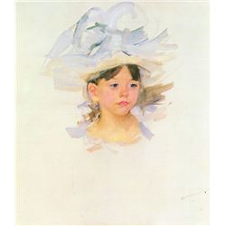 Mary Cassatt - Ellen Mary Cassat With Large Blue Hat
