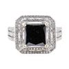 Image 2 : 4.94 ctw Black and White Diamond Ring - 14KT White Gold