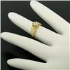 Image 6 : 14k Yellow Gold Open Work 0.43 ctw G VVS1 Round Brilliant Diamond Solitaire Ring