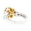 Image 3 : 2.37 ctw Oval Mixed Orange Sapphire And Round Brilliant Cut Diamond Ring - 18KT