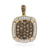 Image 1 : 14k Yellow Gold 0.94CTW Diamond and Brown Diamonds Pendant, (SI/H-I)