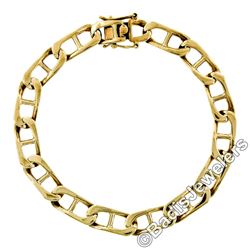 Vintage 14kt Yellow Gold 8.4mm Large Gucci Link Chain Bracelet
