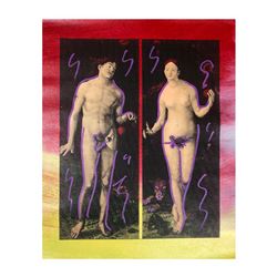 Steve Kaufman (1960-2010), "Adam and Eve" Hand Signed and Numbered Limited Editi