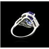 Image 3 : 14KT White Gold 3.50 ctw Tanzanite and Diamond Ring