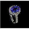 Image 4 : 3.01 ctw Tanzanite and Diamond Ring - 14KT White Gold
