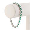 Image 3 : 7.50 ctw Emerald and 2.42 ctw Diamond 18K White Gold Bracelet