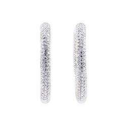 4.70 ctw Round Brilliant Cut Diamond Inside / Outside Earrings - 14KT White Gold