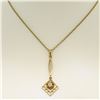 Image 2 : 14k Gold Cushion Mine Cut Diamond Lavalier Pendant