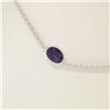 Image 2 : 14k White Gold 8 ctw 8 Station Amethyst by the Yard 20" Cable Link Chain Necklac