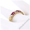 Image 6 : Vintage 18kt Yellow Gold 0.75 ctw Baguette Diamond and Ruby Band Ring