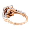 Image 3 : 2.56 ctw Square Step Rhodolite Garnet And Round Brilliant Cut Diamond Ring - 18K