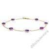 Image 1 : 14kt Yellow Gold 5.25 ctw Bezel Set Amethyst by the Yard Cable Link Chain Bracel