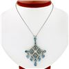 Image 1 : Tiffany & Co. Jazz Platinum 7.20 ctw Round Aquamarine Diamond Chandelier Necklac
