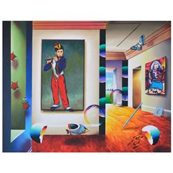 Ferjo, "The Piper with Picasso" Original Painting on Canvas, Hand Signed with Le