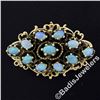 Image 2 : Vintage 14kt Yellow Gold Open Work Oval Cut Opal Marquise Brooch Pendant