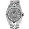 Image 9 : Rolex Mens Stainless Steel Meteorite Diamond And Emerald Datejust Wristwatch