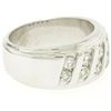 Image 2 : Men's 14k White Gold 1.00 ctw Round Diamond Diagonal Channel WIDE BOLD Band Ring