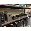 Image 1 : SHELF OF ASSORTED APC BACKUPS, 2 MONITORS, AND DVR5100 SERIES