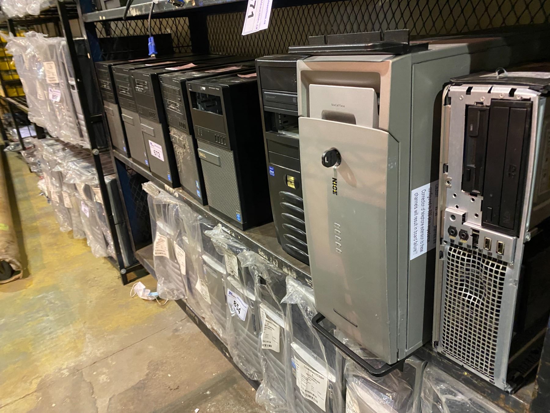 SHELF OF 8 ASSORTED DELL, AND GENERIC COMPUTERS - Able Auctions
