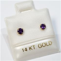 14K  GENUINE AMETHYST EARRINGS