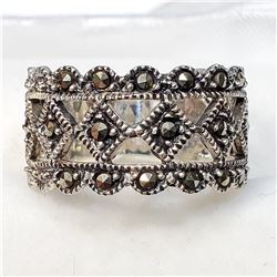 SILVER MARCASITE RING