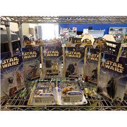 STAR WARS FIGURES AYY VIDA, BOBA FETT, BOSSK, DARTH VADER, DARTH MAUL, ADMIRAL OZZEL, COLEMAN