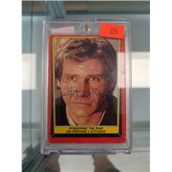 SIGNED 1983 O-PEE-CHEE HARRISON FORD STAR WARS RETURN OF THE JEDI CARD