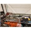 Image 1 : GREASE PUMP, HAND SAW, STAPLE GUN, WRENCHES, JUMPER CABLE, PRY BAR, ETC