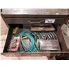 Image 2 : 2-DRAWER METAL ROLLING CART & CONTENTS (SCREWDRIVERS, TAPE MEASURE, PIPE WRENCH, ORGANIZERS, ETC)