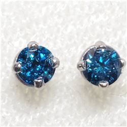 14K  TREATED BLUE DIAMOND(0.3CT) EARRINGS