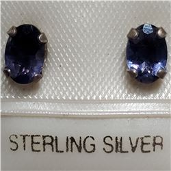 SILVER SAPPHIRE EARRINGS