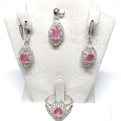 SILVER RUBY(4CT) CZ SET