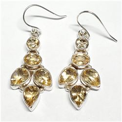 SILVER LEMON QUARTZ EARRINGS