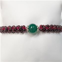 GARNET GREEN ONYX BRACELET