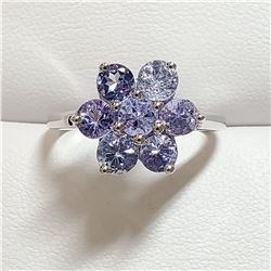 SILVER TANZANITE RING