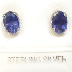 SILVER TREATED SAPPHIRES EARRINGS