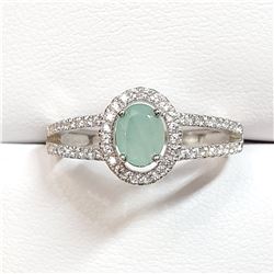 SILVER EMERALD(1CT) CZ RING